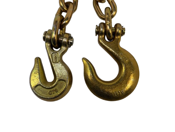 1/2" x 10' G70 Chain Grab Hook and Safety Hook w/ No Latch