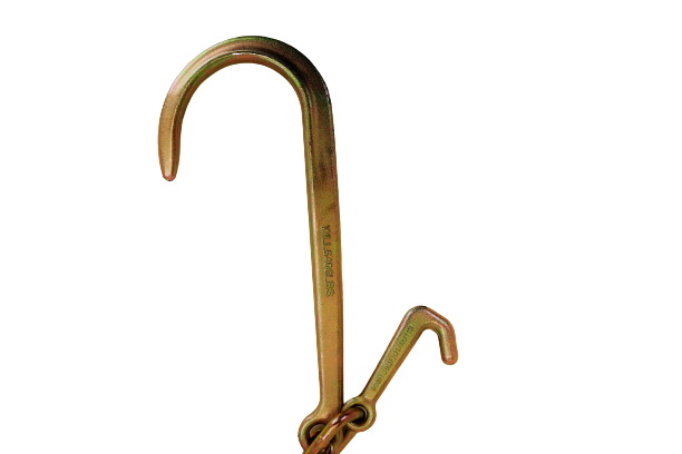 24" V-Bridle Chain with Big 15" J and Mini J Hooks - 4,700 WLL