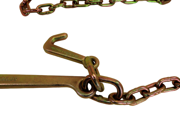 24" V-Bridle Chain with Big 15" J and Mini J Hooks - 4,700 WLL