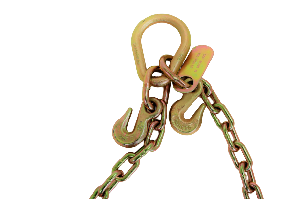 24" V-Bridle Chain with Big 15" J and Mini J Hooks - 4,700 WLL